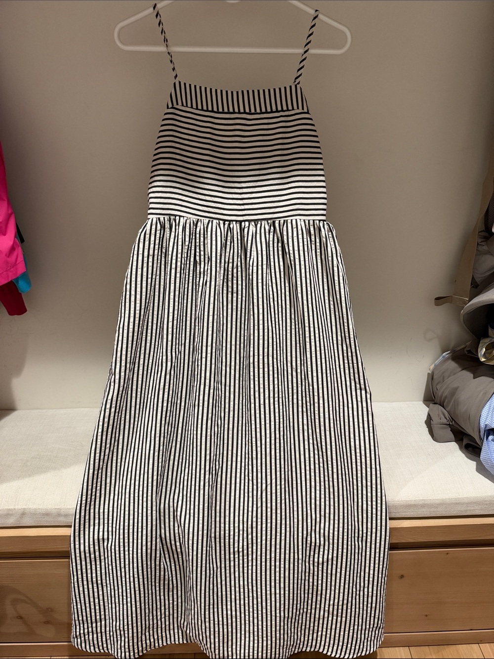 Striped Black and White Midi Skirt